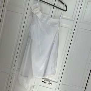 NWT White Jessica McClintock One Shoulder Party Dress